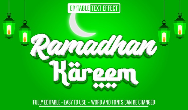 Ramadhan Kareem 3d editable text effect