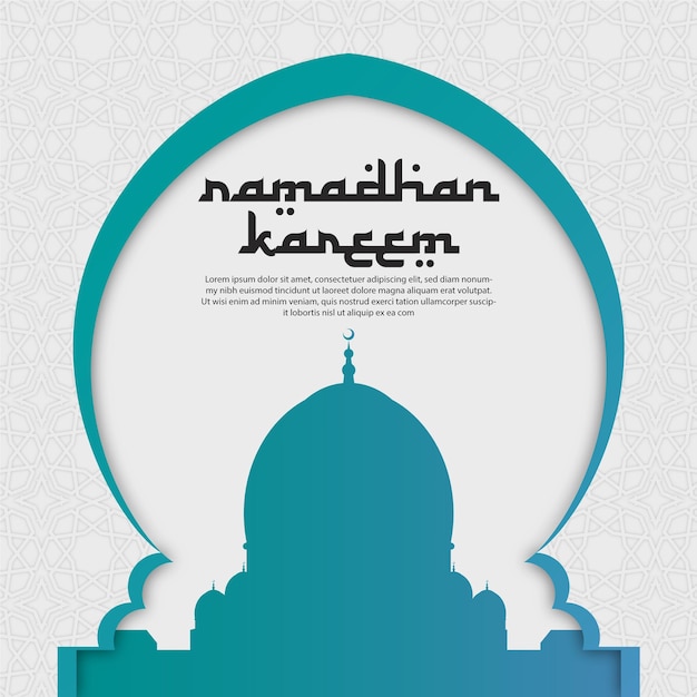 Vector ramadhan kareem background mosque elegan islamic design instagram post