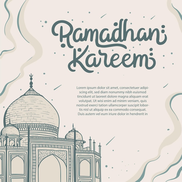 Ramadhan Kareem Greeting Card Background