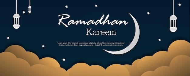 Шаблон горизонтального баннера рамадан карим
