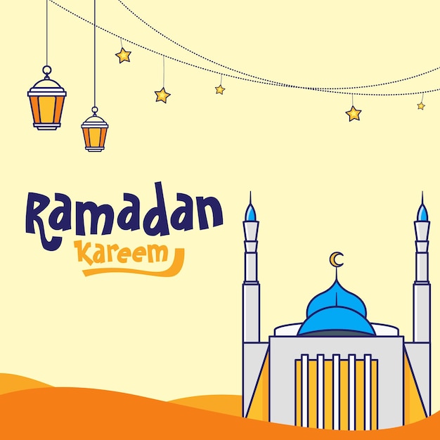 RAMADHAN KAREEM VECTOR LIJN GEEL