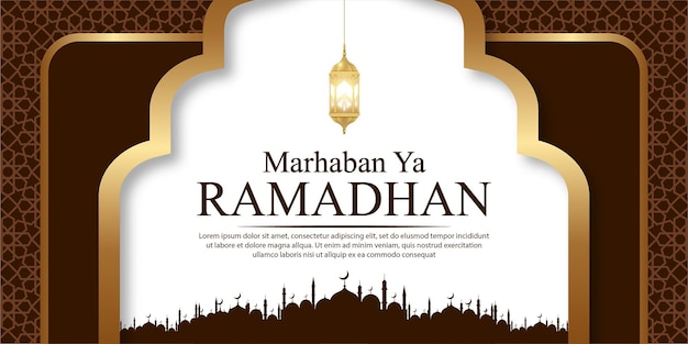 Ramadhan kareem con l'illustrazione della lampada