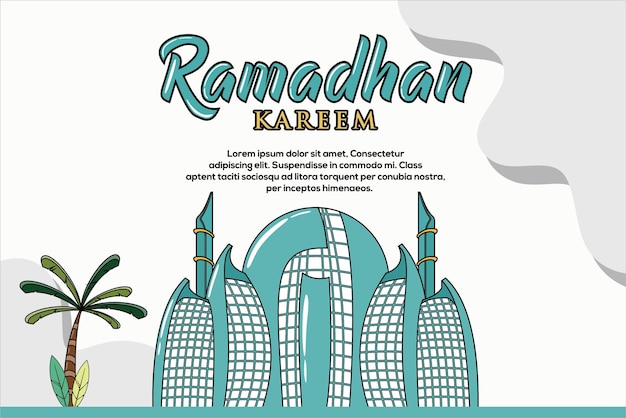 Ramadhan karem flat design template, Ramadhan flat design vector, Ramadhan design vector