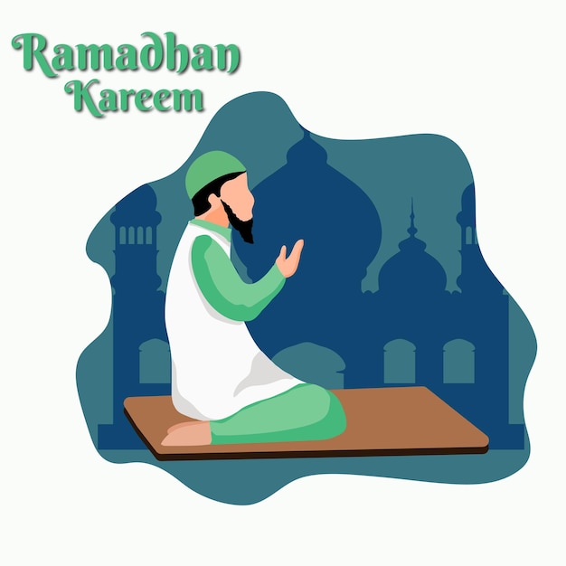 Ramadhan Moslem Prayer Art Illustration