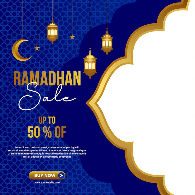 Modello di post di sfondo di vendita di ramadhan