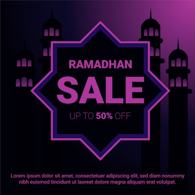 Bandiera del modello di sconto vendita ramadhan