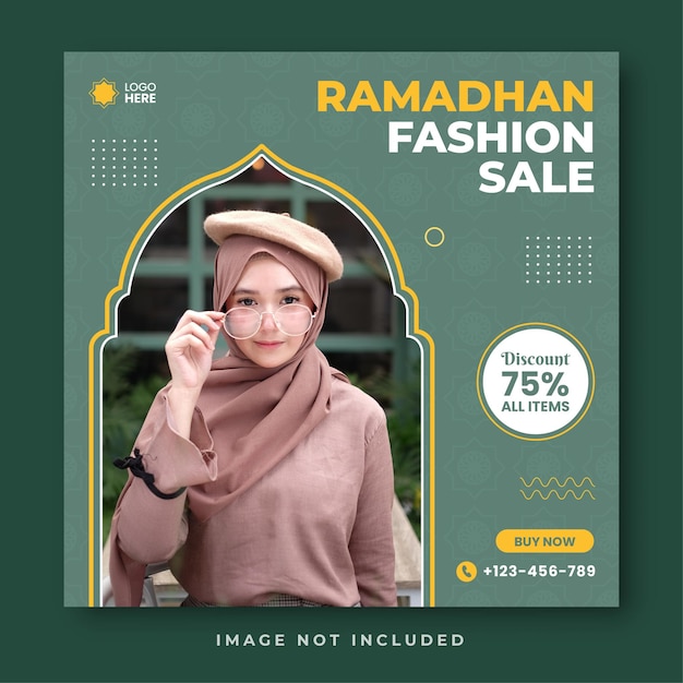 Ramadhan sale square social media template