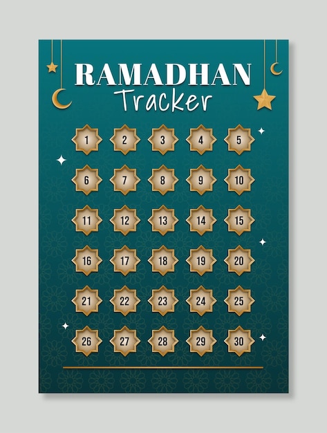 Vettore poster di ramadhan tracker