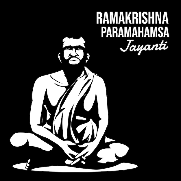 Ramakrishna Paramahansa jayanti Black background Birth of Ramakrishna Paramahamsa