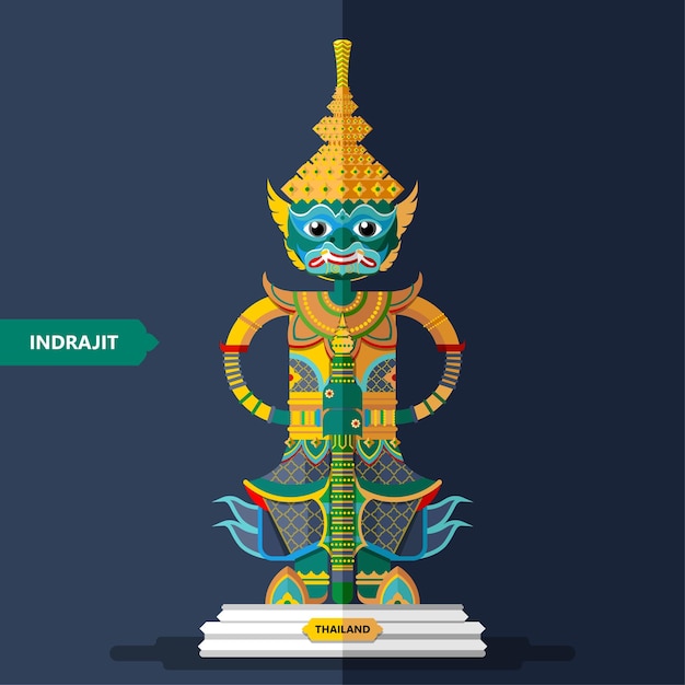 Ramayana Giant Sculptures in flat style