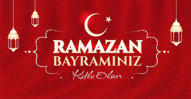 Ramazan bayraminiz red banner