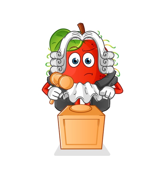 Rambutan judge holds gavel. character vector