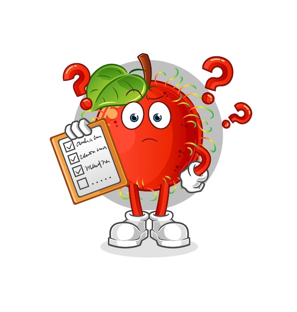 Rambutan schedule list vector. cartoon character