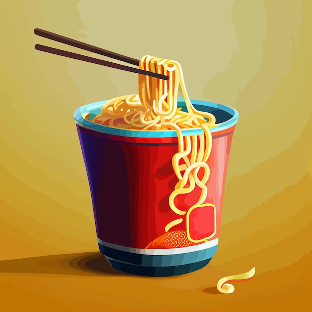 Ramen bowl flat illustration