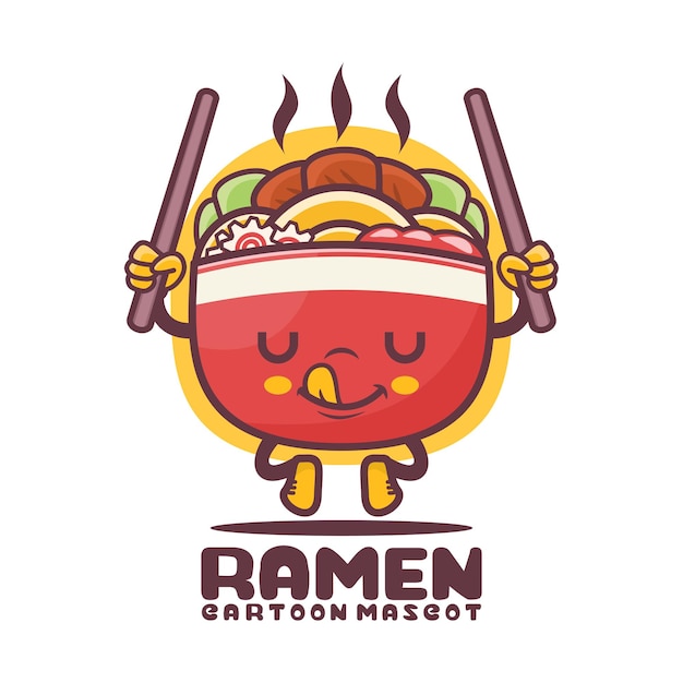 Ramen cartoon mascotte voedsel vectorillustratie