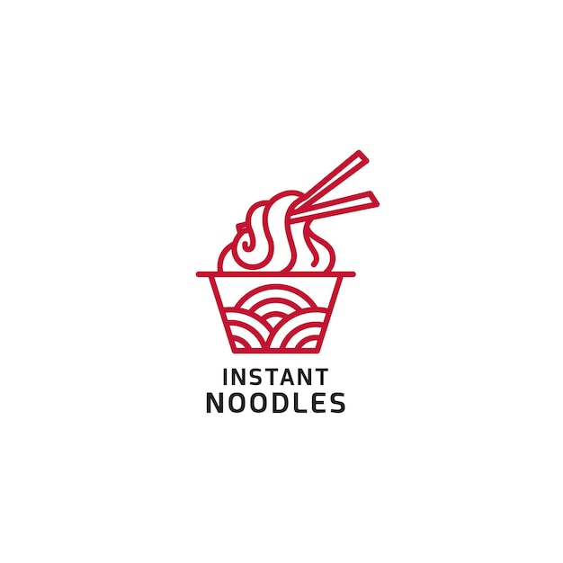 ラーメン カップ ロゴ デザイン イラスト 日本食レストランの日本食アイコン ベクトル