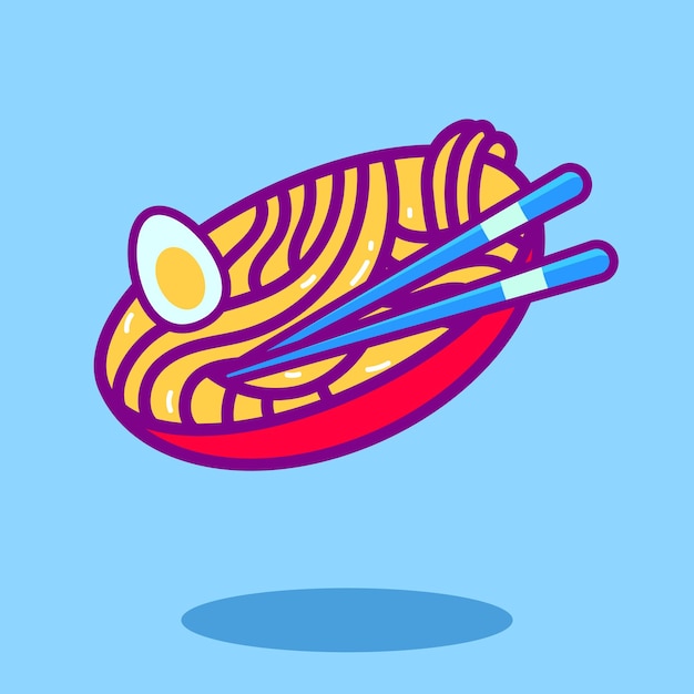 Vector ramen icon set illustration