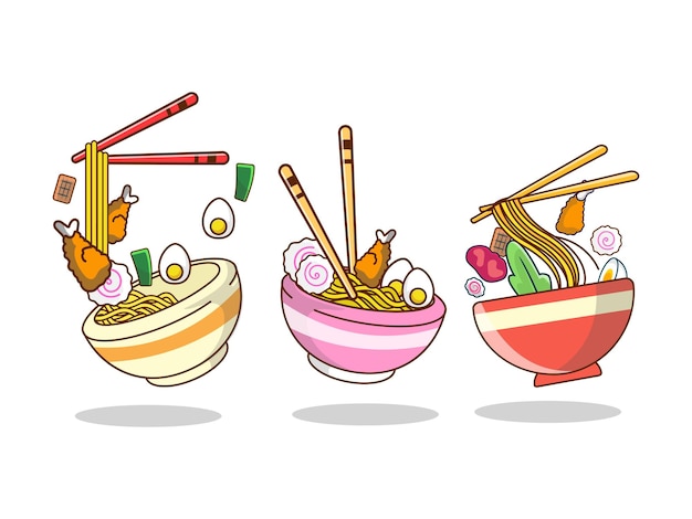 Vector ramen japanese noodle clipart