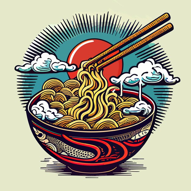 Ramen kom vlakke afbeelding