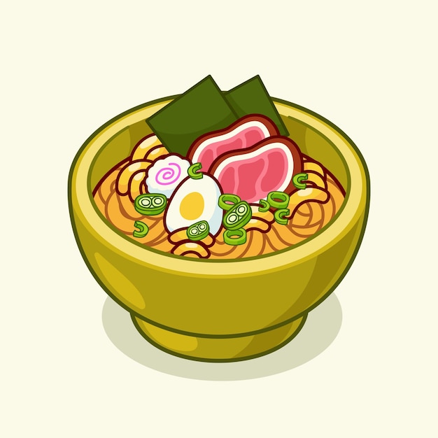 ラーメン丼アジア料理ベクトル