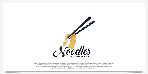 Ramen noodle logo design illustration for restaurant icon with creative element Premium Vector Part 9