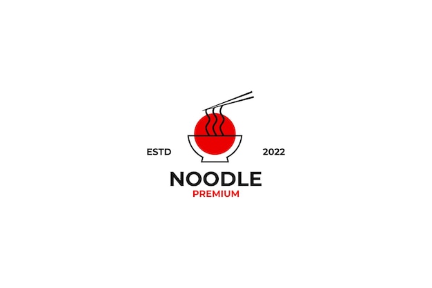 Illustrazione del modello vettoriale del design del logo della tagliatella di ramen