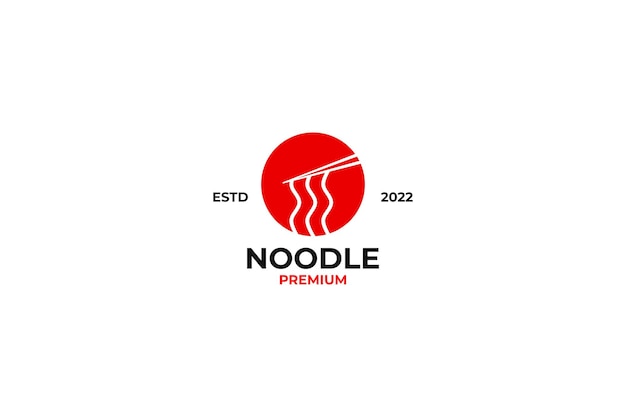 Ramen noodle logo design vector template illustration