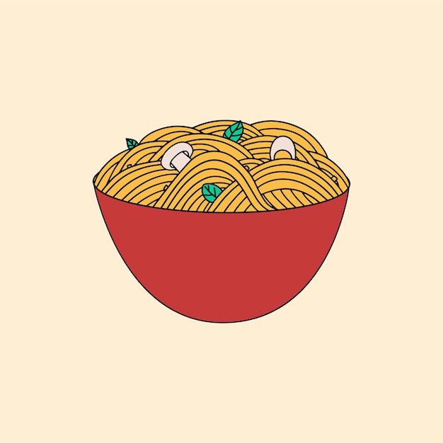 Vector ramen noodle soup japanese popular dish vector illustration
