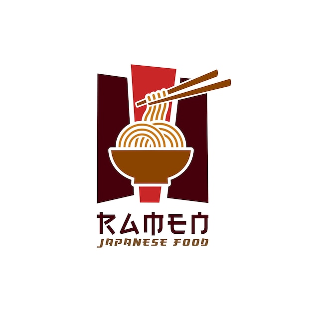 Ramen Noodles Classic Vector Logo, Japanese Food