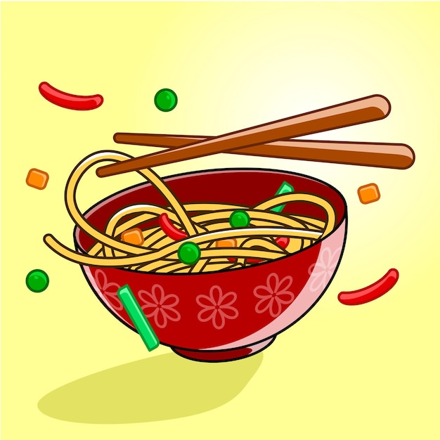 Vector ramen noodles illustration