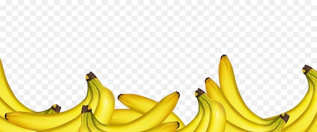 Ramen of rand van 3D-bananen Vectorillustratie geïsoleerd op transparante achtergrond