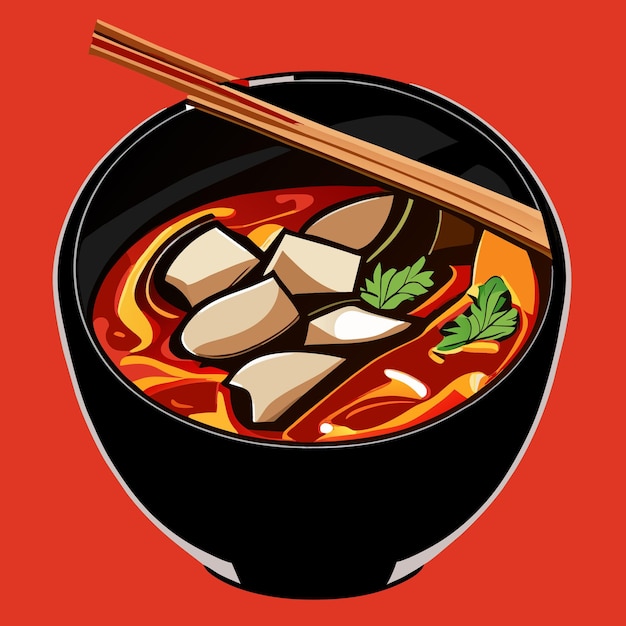 Vettore illustrazione della zuppa di ramen