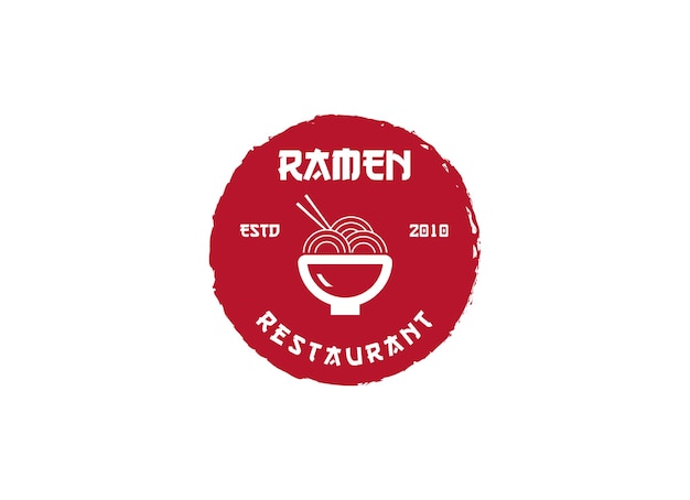 Шаблон логотипа специалиста по рамену. Подходит для любой пищевой промышленности, японского ресторана.