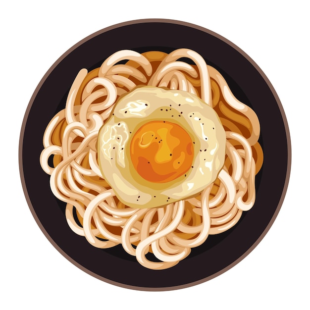 Vettore ramen udon egg japanese asian food noodle illustrazione vettoriale