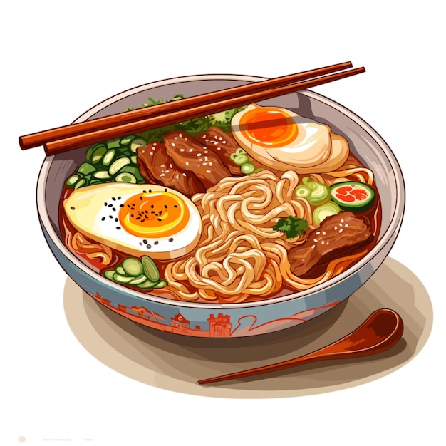 Vector ramen vector on white background