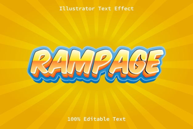 Rampage met bewerkbaar teksteffect in cartoonstijl