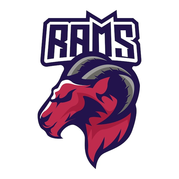 Rams esport 로고 디자인 템플릿 염소 로고 벡터 일러스트