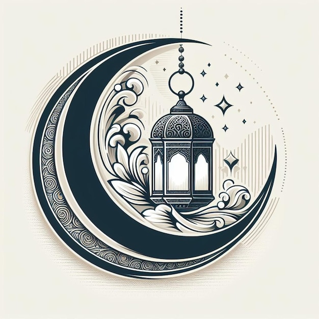 Ramzan Moon vector with EPS transparent background for social media