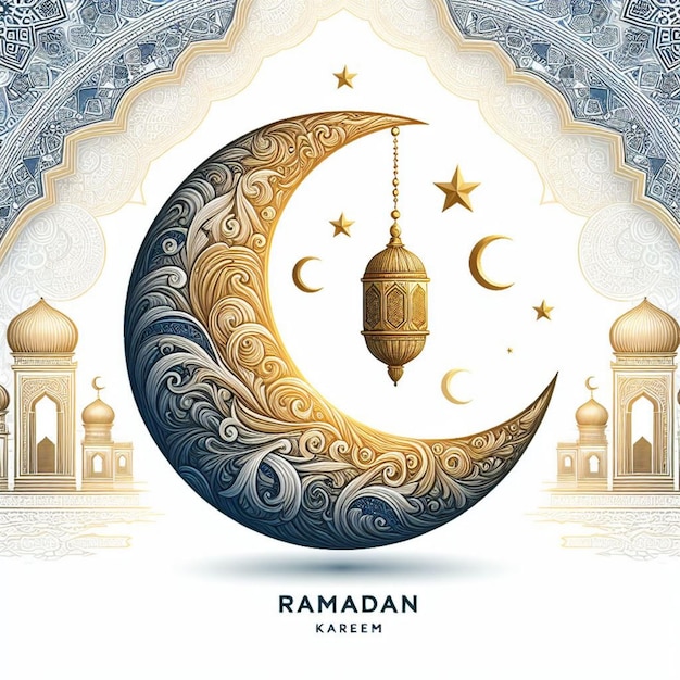 Ramzan Moon vector with Muslim theme