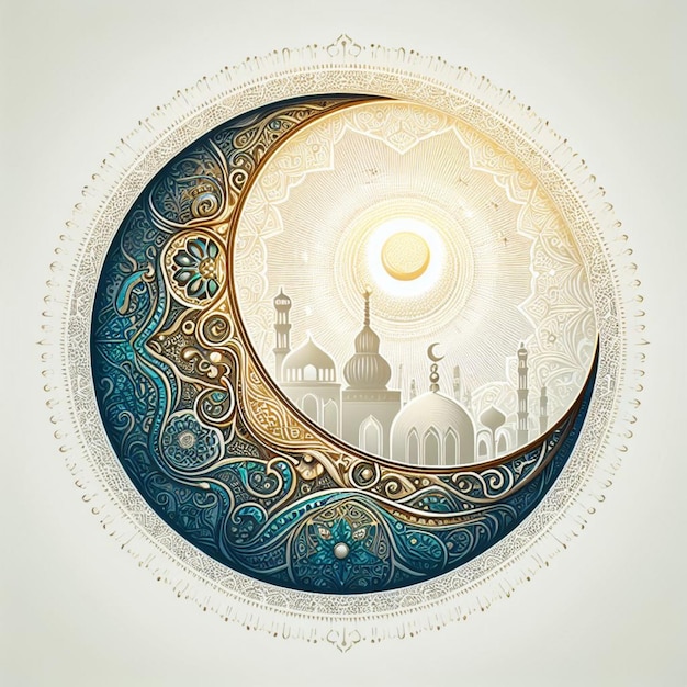 Ramzan Moon vector with Muslim theme