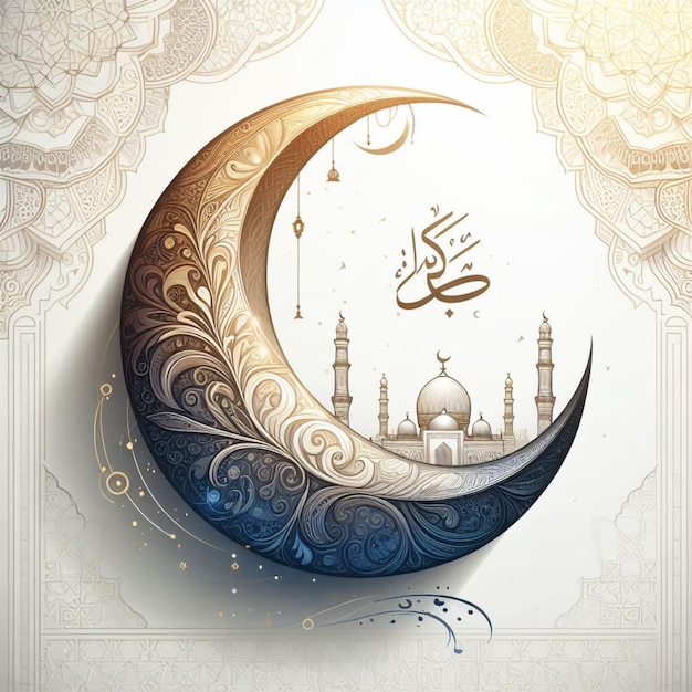 Ramzan Moon vector with Muslim theme