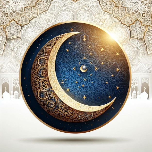 Ramzan moon vector with muslim theme