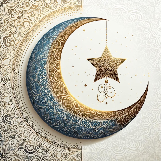 Вектор Рамазанской Луны с мусульманской темой