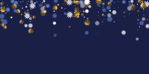 Illustrazione casuale dell'ornamento di vacanza della stella di natale oro blu w