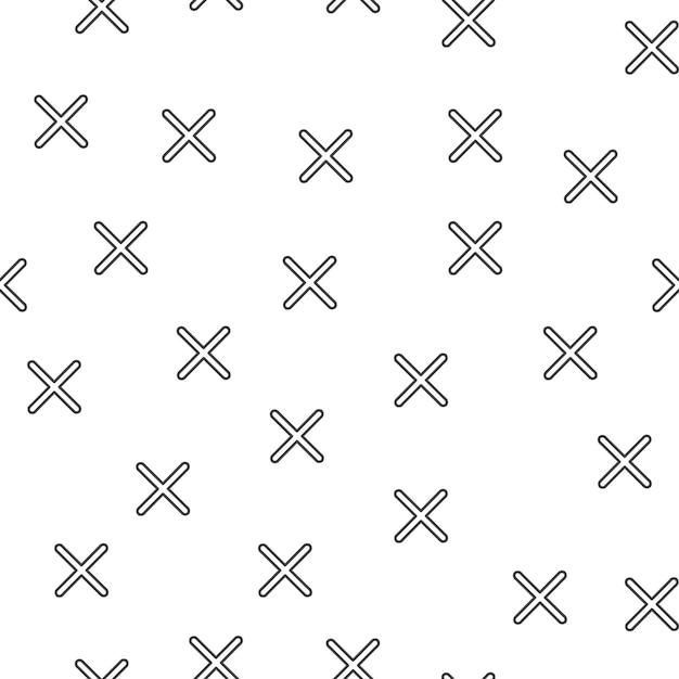 Вектор Случайный образец крестов, абстрактный геометрический фон в стиле ретро 80-х, 90-х годов. красочная геометрическая иллюстрация