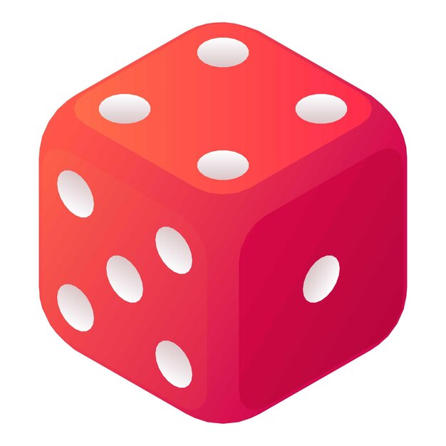 Vector random dice icon isometric of random dice vector icon for web design isolated on white background