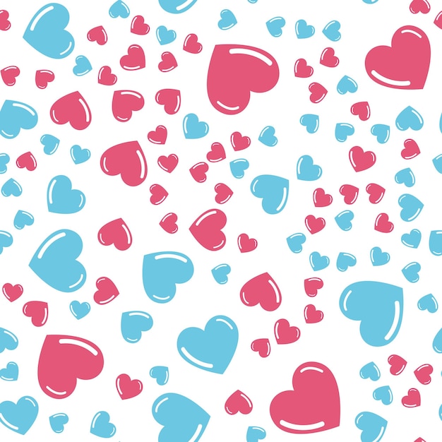 Random hearts pattern. Valentines day background for holiday template. Creative and luxury style illustration