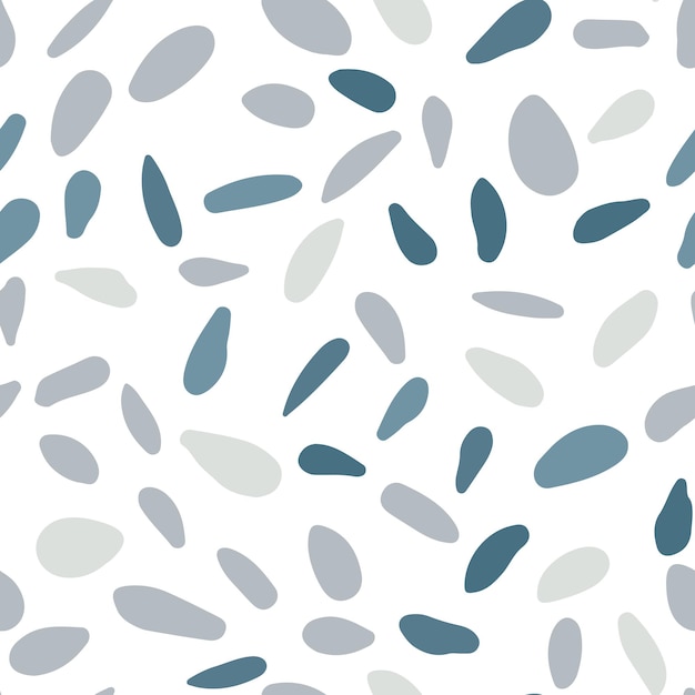 Random stones backdrop. abstract geometric dotted wallpaper. scandinavian pebble seamless pattern on whitebackground. vector illustration