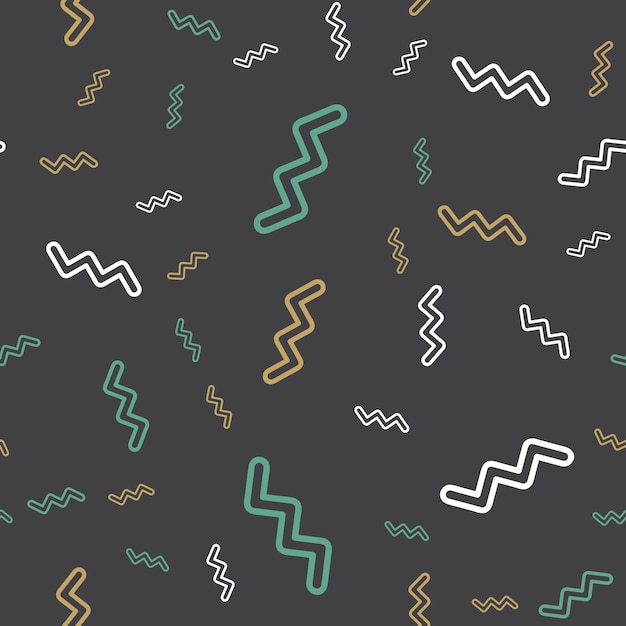 Random zigzag pattern, abstract geometric background in 80s, 90s retro style. Colorful geometrical illustration