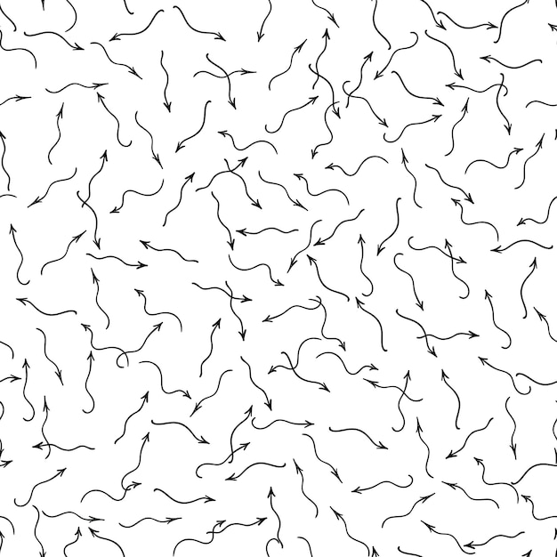 Randomly Placed Arrows Hand Drawn Seamless Pattern